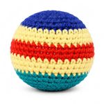 Hand-Made Knitted Footbag Sack, Colorful Hacky Sack Ball for Juggling Balls Beginners, Dirt Bag Hacky Sack, Crochet Foot Bag for Indoor Outdoor Games, Party Favors & Group Play (D)