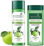 Biotique Bio Green Apple Fresh Daily Purifying Shampoo and Conditioner for Oily Scalp and Hair, 180m And Biotique Bio Green Apple Fresh Daily Purifying Shampoo And Conditioner, 190ml