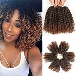 (1B/30) - 20cm Short Marlybob Crochet Hair 6 Bundles/Lot Kinky Curly Crochet Braids Ombre Braiding Hair Synthetic Hair Extension (1B/30)