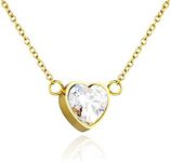 CARITATE Gold Heart Necklaces for W