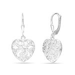 Amazon Brand - Nora Nico 925 Sterling Silver BIS Hallmarked Filigree Heart Infinity Celtic Knot Leverback Drop Dangler Earrings for Women and Girls