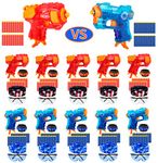 Banvih 10 Small Gun Set for Nerf Party Supplies and Favors, Suitable for Boys' Birthday Bulk Nerf War Party Pack Bundle - Equipped: 10 Mini Pistol Blasters, Goggles, Masks, Wristbands, 200 Foam Darts