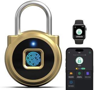 Keylesslife Fingerprint Lock,Gym Locker Lock,Smart Padlock Bluetooth APP Control Biometric Lock for Locker School Suitcase Cabinet Storage Gold