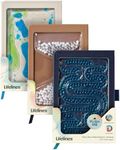 Lifelines Sensory Journal, Assorted 3-Pack Bundle - Fidget Ruled Notebook Journal with Interactive Tactile Cover & Embossed Patterns - 160 Page, Soft Cover Book Writing Journal