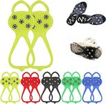 Universal Non-Slip Gripper Spikes,Durable Ice Snow Grips for Shoes,Traction Cleats Ice Snow Grips Anti Slip Silicone,Gripper Spikes Non Slip Shoe Spikes for Climbing Walking Hiking (Yellow, Child)