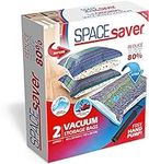 Spacesaver Vacuum Storage Bags (Jumbo 2 Pack) Save 80% on Clothes Storage Space - Vacuum Sealer Bags for Comforters, Blankets, Bedding, Clothing - Compression Seal for Closet Storage. Pump for Travel.