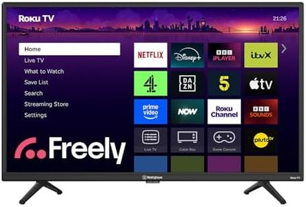 Westinghouse 32 Inch Freely TV Smart Roku OS - Dolby Digital HDR10, Netflix, Apple TV+, BBC iPlayer,,HDMI, USB- Ideal Small TVs for Bedroom, Lounge or Kitchen
