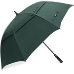 G4Free 47/54/58/62/68 Inch Automatic Open Golf Umbrella Extra Large Oversize Double Canopy Vented Windproof Waterproof Stick Umbrellas (Dark Green, 62 inch)