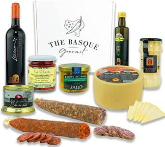 THE BASQUE Gourmet Set Regalo Natalizio - Cesto per Natale con Vino, Formaggio, Asparagi, Olio Extravergine, Peperoni Piccanti, Paté di Fegato, Salsiccia - Regalo Di Lusso-lotto6