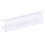 sourcing map Label Holder 100x28mm Clip on Shelf Clear Blue Plastic for Wire Shelving, Pack of 30