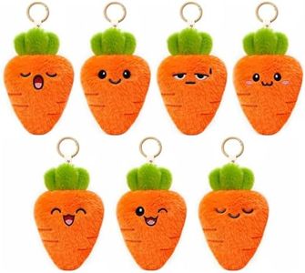 KPBLIS Weekie Wonders Emotional Mood Support Carrots Plush, Cute Carrot Stuffed Animals Bag Charm, Funny Gifts for Adults Women Men Friends Coworkers (Full Week Set, Carrots)