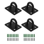 Stainless Steel Ceiling Hooks,ULIFESTAR Pad Eye Plate U Hooks Heavy Duty Wall Mount Ring Hooks Marine Hanging Hardware Staple Hook Loop with Screws