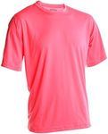 Vizari Performance T-Shirt for Kids | Athletic Youth Shirts with Soft Polyester Fabric | Short Sleeve Sports Tee for Comfort Neon Pink