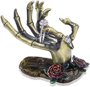 YU FENG Gothic Valentine Rose Skeleton Hand Jewelry Holder Rings Necklaces and Jewellery Accessories Hand Form Display Holders