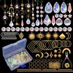 HYBEADS 200 pcs DIY Sun Catchers Making Kits Craft for Adults Crystal Suncatchers Supplies Stained Glass Window Hanging Prism Indoor Outdoor Garden Xmas Decor with Rainbow Maker Pendants Chains