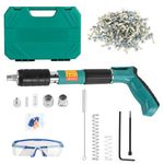 Concrete Nail Gun with 110 Round Nails,Manual Steel Nail Gun Kits,5 Speed Adjustable Portable Nail Gun Tool with Gloves,Brush,Glasses,Earplugs