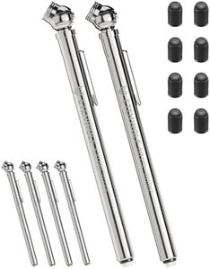 ETENWOLF Pencil Tire Pressure Gauge 6 Pack (10-50PSI, 20-120PSI) with Tire Caps Calibrated to ANSI B40.1 Grade B(2%), Stainless Steel Body, for Cars, Pickups, RVs, Bicycle