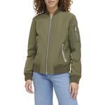 Levi's Women's Poly Bomber Jacket with Contrast Zipper Pockets, Army Green, S