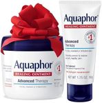 Aquaphor Healing Ointment Advanced Therapy Skin Protectant Skin Care Set, Body Moisturizer for Dry Skin, Minor Cuts and Burns, Dry Cuticles, Cracked Heels, Hands and Lips, 14 Oz Jar + 1.75 Oz Tube