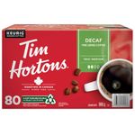 Tim Hortons Decaf Single Serve Coffee Cups, 80 Count