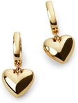 Ana Luisa | Puffed Heart Hoops - Jessica | 14K Gold Plated Heart Charm Hoops | Hypoallergenic, Water-Resistant & Tarnish-Free Earrings | 14K Gold Earrings | Stainless Steel Posts