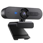 ASHU HD 1080P Webcam for Computer PC Laptop with Autofocus, Privacy Shutter and Dual-Mic External Web Camera for Skype, Video Calling, Conferencing, Recording, Live Streaming, Black