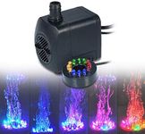 Water Fountain Pump, BlueAOQ LED Light Submersible Pump 800L/H Ultra-Quiet Aquarium Pond Tank Pool Water Fountain Pump AU Plug