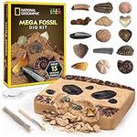 NATIONAL GEOGRAPHIC Dino & Fossil Dig Kits – Excavate Real Fossils Including Dinosaur Bones & Mosasaur Teeth - Great Jurassic Science Gift for Paleontology and Archeology Enthusiasts of Any Age