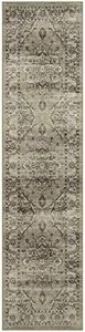 Maples Rugs Distressed Lexington Non Slip Runner Rug For Hallway Entry Way Floor Carpet [Made in USA], 2'6 x 10, Brown/Neutral