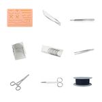 DELITE SURGICAL CO Suturing Kit : Complete Suturing Practice Kit for Students with Silicone Suture Training Practice Pad and suture tools