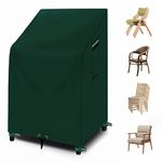 RICHIE Stacking Chair Cover Waterproof, Garden Chair Covers with Air Vent, Outdoor Patio Chairs Cover, Windproof, Anti-UV Heavy Duty 600D Oxford Reclining Garden Chair Cover 65x65x120/80cm, Green