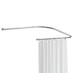 Hershii Adjustable Curved Shower Curtain Rod Wall Mounted U-Shaped Bathroom Corner Curtain Hanger Pole Bath Metal Shower Rail Bar (35.43-51.18) x 43.3 x(35.43-51.18) Inch, Drilling to Install