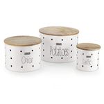 HAZEL Garlic Potato Onion Storage Container | Potato Onion Garlic Storage Container, Set of 3, White