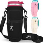 BOGI Water Bottle Carrier Bag with Phone Pocket for stanley Cup,Neoprene Water Bottle Holder with Adjustable Shoulder Strap,Water Bottle Pouch Bag for Hiking Camping Sports Gym