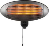 Wall Mounted Patio Heater - 2kw Outdoor Heater for Garden with 3 Power Settings 650w/1350w/2000w, Pull Switch Control, 45° Tilting Head, Quartz Tubes - Electric Gazebo Heater For Garden & Outdoor