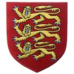 England Royal Coat of Arms Patch Embroidered British Lion Shield Applique Iron On Sew On Emblem