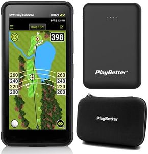 SkyCaddie PRO 4X Handheld Golf GPS Bundle - 4" LCD Display, 35,000 Maps, Dynamic HoleVue - Includes PlayBetter Portable Charger & Protective Hard Case - TruePoint Precision Positioning Technology
