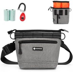 COOWONE Dog Treat Training Pouch with Magnetic and Zipper Closure，Grey