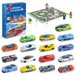 Mini Racers Advent Calendar 2024 Toys for Kids | Alloy Cars 24 Days Christmas Countdown Calendar | Exquisite Cars Minifigure Racetrack Playing Mat | Boys Girls Xmas Holiday Surprise Gift