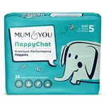 Mum & You Premium & Eco Friendly Dry Baby Nappies | Size 5 (11-25 KG), 36 Count | Dermatologically Tested with 12-Hr Leak Protection with Wetness Indicator | Rash Free | PEFC Certified