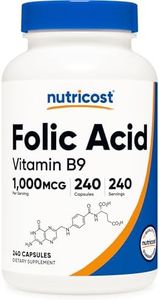 Nutricost Folic Acid (Vitamin B9) 1000 mcg, 240 Capsules