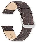 Lizard Grain Watchband Brown 20mm Short Watch band - by deBeer