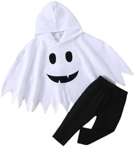 Winmany Baby Halloween Outfits Toddler Boys Girls Orange/White Hooded Cape Top Black Pants Set Dress up Costumes