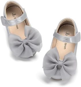 THEE BRON Girl's Toddler/Little Kid Ballet Mary Jane Flat Dress Shoes(G06 Toddler,Silver/10M)