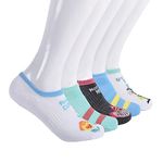 Disney Womens 5-pack No Show Socks, White, 9-11