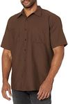 Red Kap Men's Industrial Work Shirt, Regular Fit, Short Sleeve, Chocolate Brown, 2X-Large