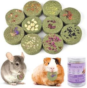 ERKOON 100% Edible Premium Timothy Hay Chew A Blocks for Rabbits, Chinchilla Treats, Chew Toys for Teeth Guinea Pigs and Mice