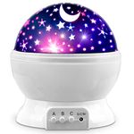 MOKOQI Star Projector Night Lights for Kids, Fun Gifts for 1-4-6-14 Year Old Girl and Boy, Projection Lamp for Kids Bedroom, Glow in The Dark Stars and Moon for Child Asleep Peacefully