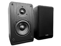 Roxel RBS-300 BK Bookshelf Speaker, Black Wood Effect Cabinet with 4 inch Enhanced Carbon Fibre Woofer, 1 Inch Silk Dome Tweeter, Detailed and Refined Sound150W RMS (Black Wood)