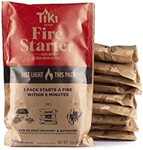 TIKI Brand Fire Starter | 10-Pack, Indoor/Outdoor Fire Starter, Wood Pellets, Outdoor Fire Pit Fire Starter, Indoor Fire Place Fire Starter, Easy Fire Starter, 15 x 11.88 x 9 inches, 122000768